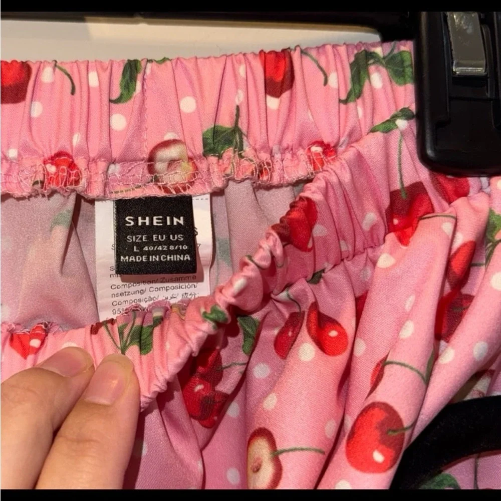 SHEIN Pink Cherry Print 2 Piece Set - Picture 5 of 5